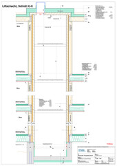 Section through elevator shaft