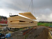 Livraison des panneaux CLT sur le chantier